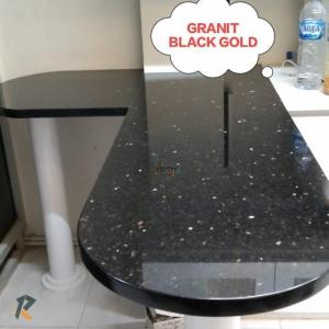 top table granit black gold/ meja kitchen set