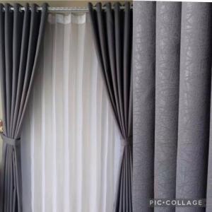 GORDEN BLACKOUT MINIMALIS - Abu-abu, L135cm T100cm