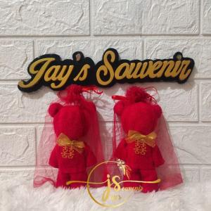 Pembuatan Souvenir handuk boneka beruang tepai, sangjit, Shuang xi, wedding