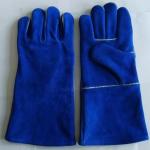 sarung tangan las kulit biru atau sarung tangan kulit biru 14 inch