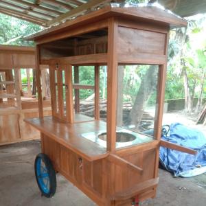 Gerobak bubur ayam kayu jati