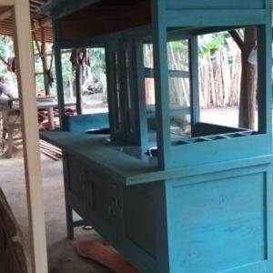 gerobak bakso warna biru, rombong mie ayam biru,bakso biru