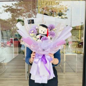 Pembuatan Buket Bunga Wisuda Kado Graduation Hadiah Wisuda Buket Bunga Boneka - Merah