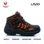Sepatu Safety Boots Shoes Ujung Besi Lavio Axel Premium Original - Cokelat, 41