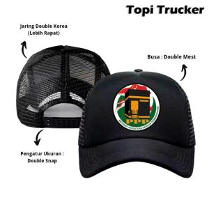 Konveksi Topi Partai PPP Trucker Jaring PPP Topi Partai Persatuan Pembangunan - Hitam