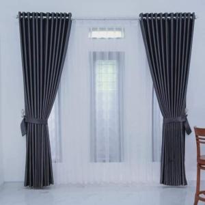 gorden jendela minimalis blackout Gorden dan tirai - abu tua, 140cm x 240cm