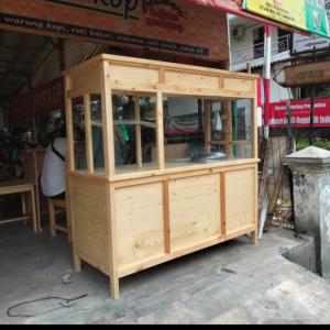 gerobak soto full kayu jati belanda +ful kaca