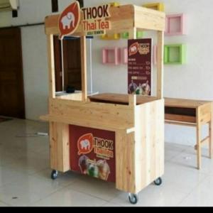 gerobak serba guna buat jualan es cappucino kayu jati Belanda