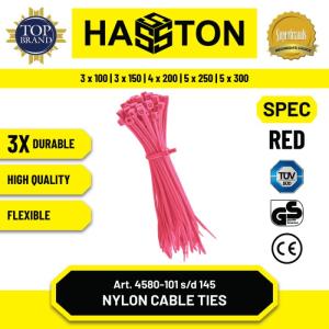 Hasston Kabel Ties/Cable Ties/Ikat Kabel 3x150mm (4580) - Merah, 3x100mm (10cm)