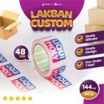 Terlaris Cetak Lakban Custom Printing 48Mm 90 Yard / Custom Minimal 144Pcs