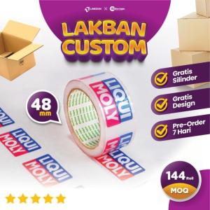 Terlaris Cetak Lakban Custom Printing 48Mm 90 Yard / Custom Minimal 144Pcs