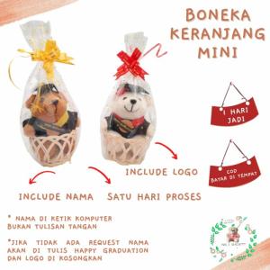 Pembuatan Boneka Wisuda Keranjang - cream