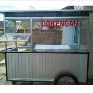 Gerobak gorengan aluminium 1.5 meter
