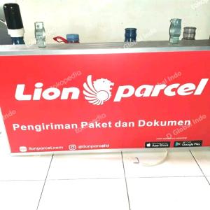 neon box kotak 2 sisi + printing/cut + packing safety Lampu TL AC 220 - 60 x 40