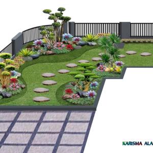 jasa desain taman komputer di gital - tanaman& relief, 10-30meter