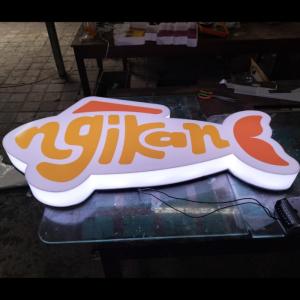 NEON BOX CUSTOM | NEON BOX LOGO USAHA | NEON BOX LED BRAND TOKO | SIGN - 50 x 50